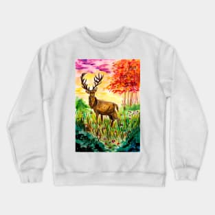 Deer in the Autumn Forest Crewneck Sweatshirt